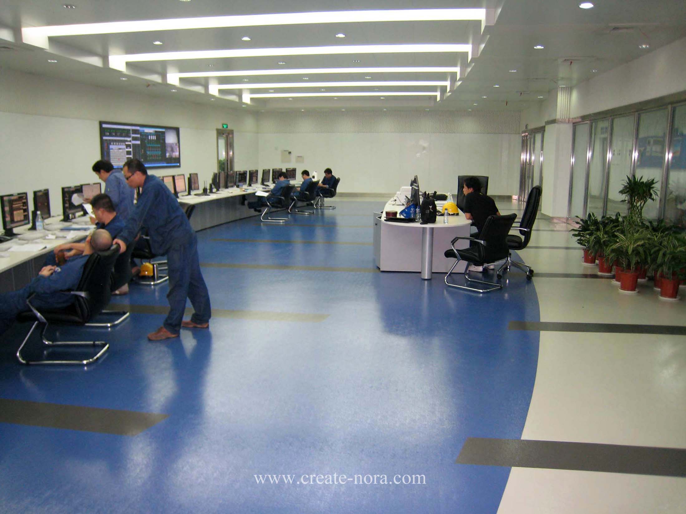 the photo of nora rubber flooring in Central control room of Caojing Power Plant 3
